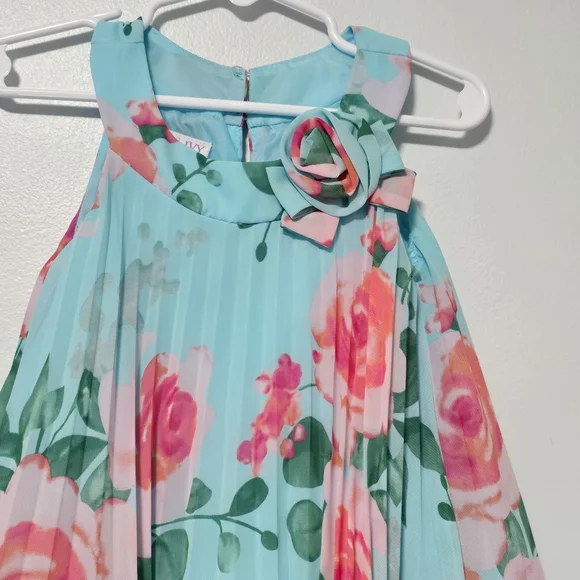 Iris & Ivy Toddler Girls 3T Pink Floral Pleated Trapeze Dress - Picture 2 of 11